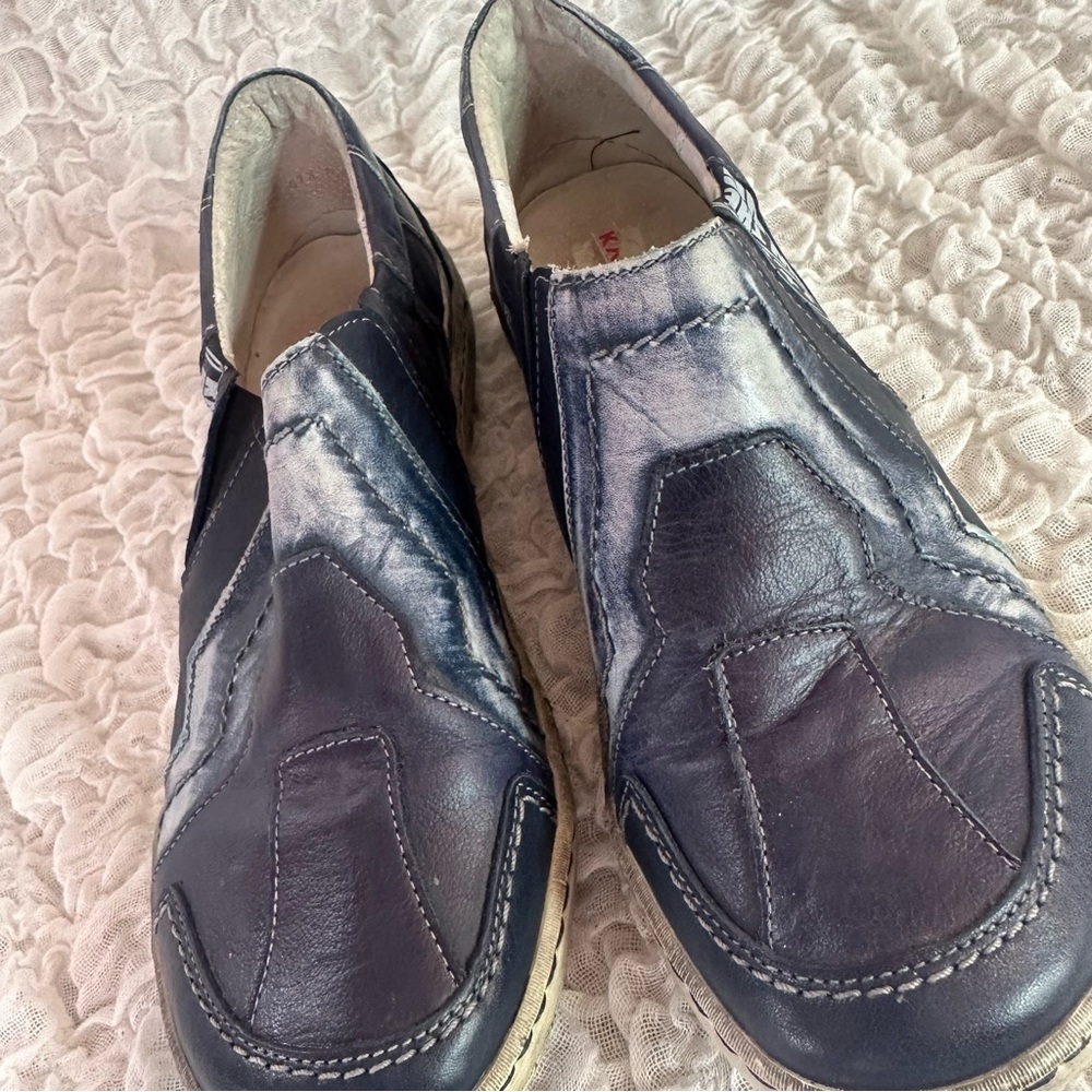 Kacper Blue Leather Distresses Shoes EU40 /US8 - Picture 12 of 13